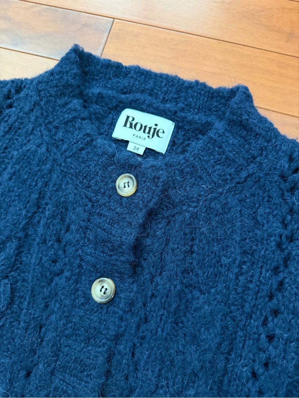 Rouje Navy Lino Cardigan - Picture 2 of 7